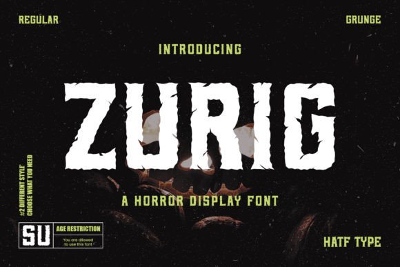 Zurig: A Horror Display Font for Edgy Handmade Crafts